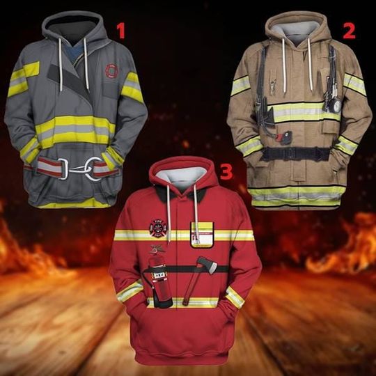 Discover Fire Department NY Uniform All Over Print, Personalized Fire Department Hoodie Hooded Sweatshirt, Fire Department NY Costume Halloween Outfit, Cosplay Halloween