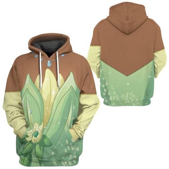 Tiana Princess Costume 3D Hoodie, Tiana Disneyland Costume Hoodie