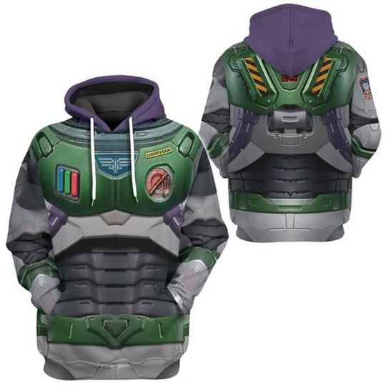 Buzz Lightyear Halloween Costume Hoodie, Space Ranger Halloween Cosplay Sweatshirt