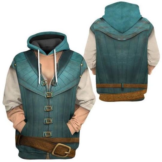 Flynn Rider Prince Rapunzel Halloween Costume Hoodie, Prince Halloween Cosplay Pullover