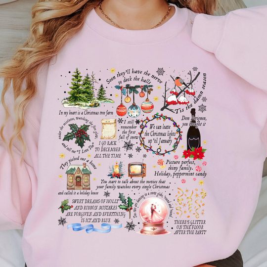 Discover Pop Star Era Christmas Lyric Sweatshirt,Up Til January Holiday Matching Shirt