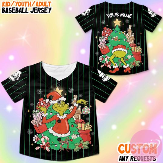 Discover Personalized funny character Christmas Baseball Jersey, Custom The funny character Jersey, Holiday Team Outfit, Funny Xmas Gift for Fans
