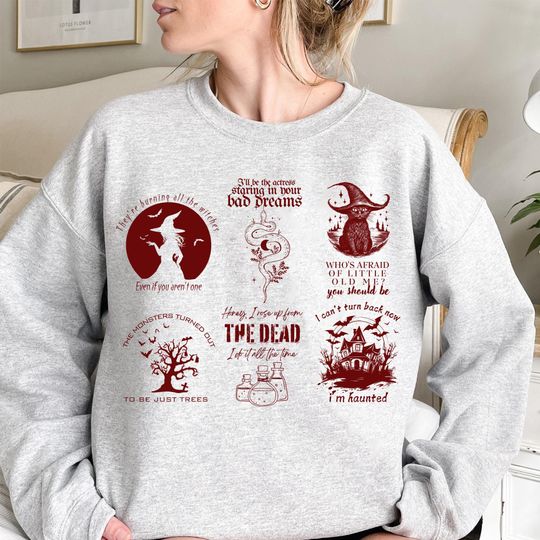 Discover Bad Dreams Halloween Lyric Version Sweatshirt, Country Music Fan Crewneck, Fall Cozy Shirt, Gift for Besties, Dear Reader Shirt