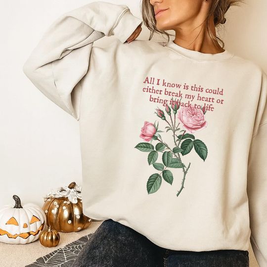 Discover Could Either Break My Heart Lyric Sweatshirt, Country Music Fan Crewneck, Fall Cozy Shirt, Gift for Besties, Pumpkin Spice Shirt