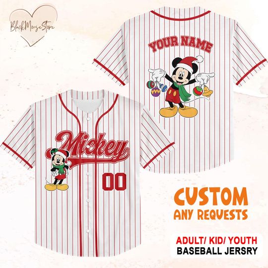 Discover Custom Christmas Cartoon Baseball Jersey, Personalized Family Matching Jersey, Holiday Outfit, Birthday Gift for Fans