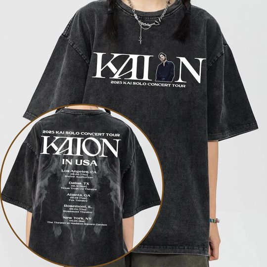 Discover Kai KAION Tour 2025 T-Shirt: Mineral Washed Cotton, Kpop EXO