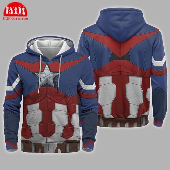 Discover Sam Wilson Captain America Suit 3D Full Over Print Hoodie, Captain America Superhero Cosplay Hoodie, Avengers Superhero Sweatshirt Hoodies