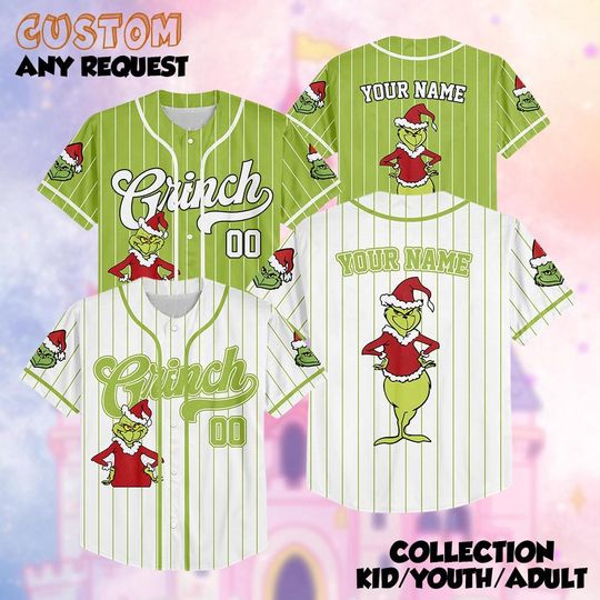 Discover Personalized funny character Christmas Baseball Jersey, Custom The funny character Jersey, Holiday Team Outfit, Funny Xmas Gift for Fans