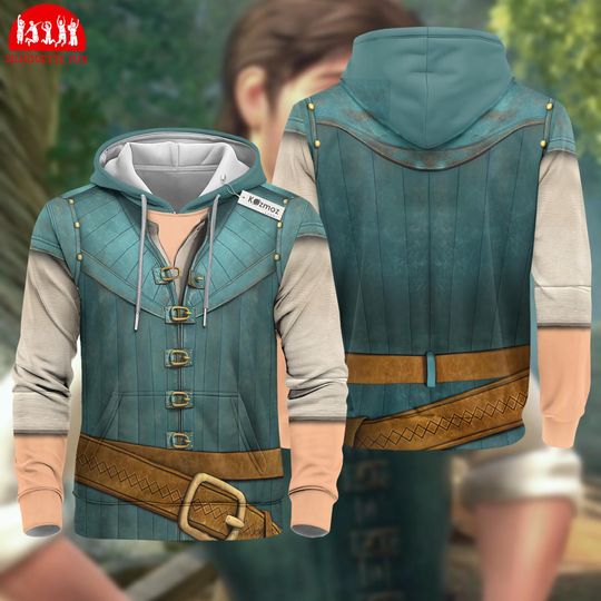 Flynn Rider Full Over Print 3D Hoodie, Rapunzel Princess Tangled Movie Sweatshirt Hoodie