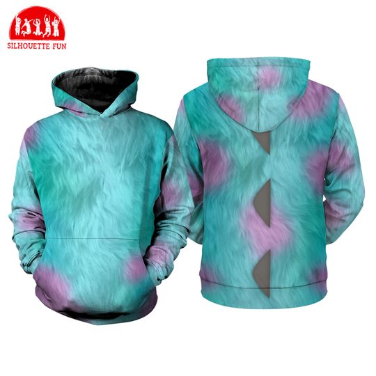 Discover Monster Inc James Sullivan 3D Full Over Print Hoodie, Monster Inc Cosplay Hoodie, James Sullivan Costume Sweatshirt, Family Halloween Hoodie