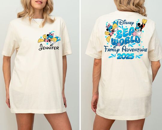 Discover Disney Sea World Custom Family Adventure 2025 Shirt, Mickey and Friends T-shirt, Sea World shirt, Sea World Family Adventure Sweatshirt,Gift