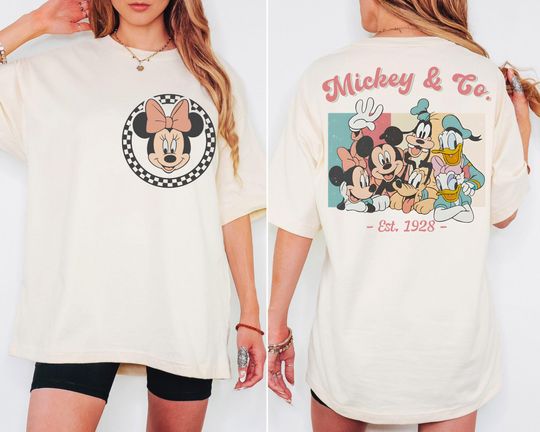 Retro Custom Mickey & Friends Shirt,Disney Vacation Shirt,Checkered Magic Kingdom Family Matching Trip Tee,WDW Disneyland Shirt, Disney Gift
