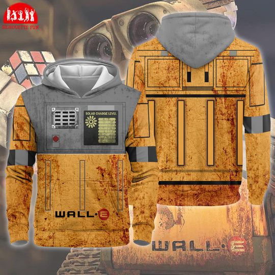 Wall-E Fictional Galaxy Robot 3D Full Over Print Hoodie, Wall-E Cosplay Sweatshirt
