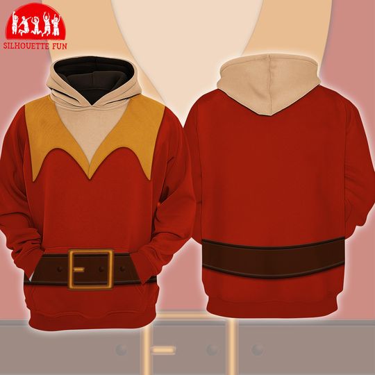 Gaston Costume 3D Full Over Print Hoodie, Beauty And The Beast Cosplay Sweatshirt