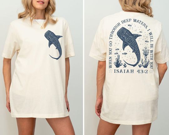 Whale Shark Tshirt, Beachy Shirt, Shark Shirt, Jesus T-shirt, Beachy Tee, Beachy Tee, Summer T-shirt, Christian Ocean Shirt, Coconut Girl