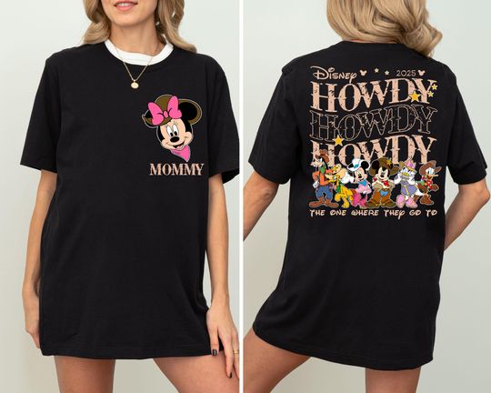 Discover Mickey Minnie Howdy Shirt, Disney Western Family T-Shirt, WDW Family Trip 2025 Sweater, Western Style Sweatshirt, Family Matching Tee
