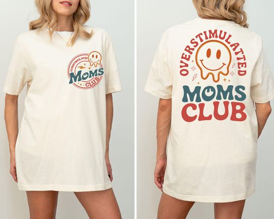 Discover Overstimulated Moms Club Shirt, Trendy Mothers Day Shirt, Mothers Day Gift, Mom Life Shirt, New Mom Gift, Mom to be Shirt, Mom Birthday Gift