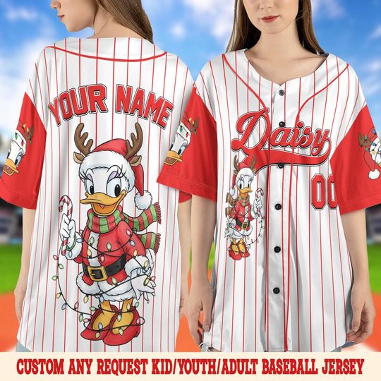 Discover Custom Disney Mickey and friends Christmas Baseball Jerseys/Disneyland Family Christmas Jersey/Mickey And Friends Xmas Jersey OHWB01
