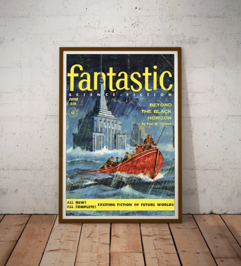 Discover 1955 New York Sci-Fi Poster – Vintage Pulp Art Print (Multiple Sizes) - Decor