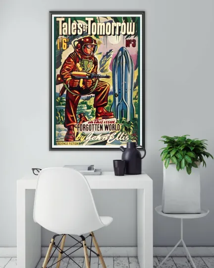 Discover Vintage 1950 Science Fiction POSTER! - (up to 24 x 36) - Space - SciFi - Rockets