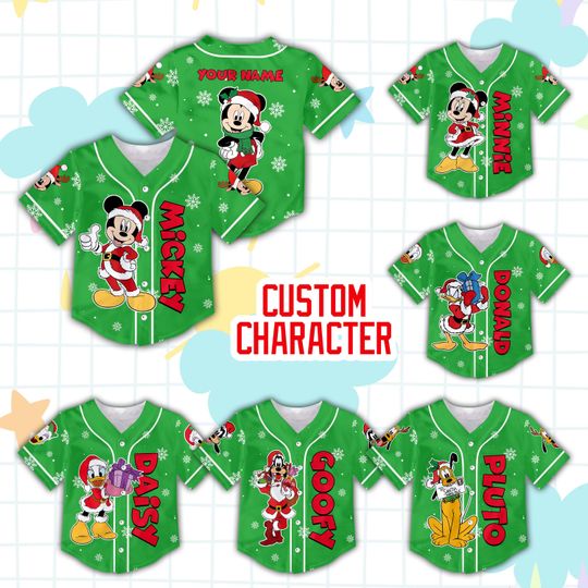 Discover Personalized Ddisney Baseball Jersey Custom Christmas Jersey Mickey Jersey Christmas Party Matching Outfit For Ddisney Family Trip Shirt