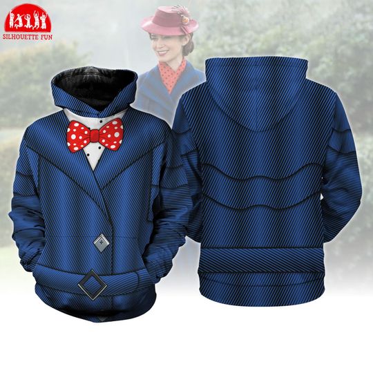 Mary Poppins 3D Full Over Print Hoodie, Mary Poppins Cosplay Shirt