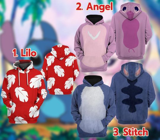 Lilo Stitch Angel 3D Full Over Print Hoodie, Lilo And Stitch Cosplay