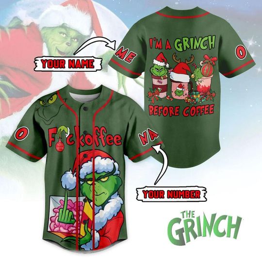 Discover Customize Fvckoffe Im A funny character Before Coffee Baseball Jersey, Gift For Friend, Christmas Gift
