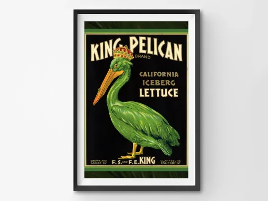 Discover 1920 King Pelican Lettuce POSTER! (up to 24" x 36") - Kitchen - Vegetable - Art
