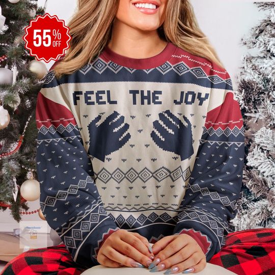 Discover Funny Christmas Ugly Sweater for Men Women Youth Kid, Feel The Joy Christmas Sweater, Humor Christmas Gift, Xmas Party Night Outfit