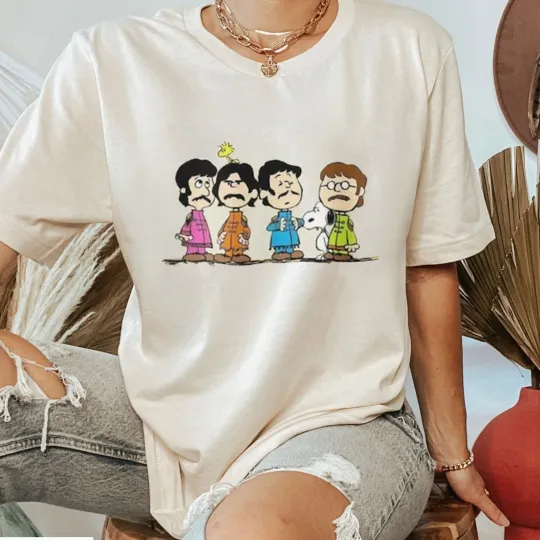 Vintage The Beatles Cartoon Cute Tee Shirt Gift Men Women