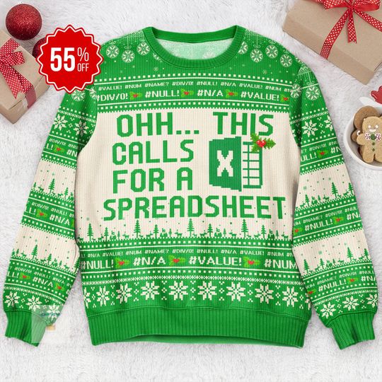 Discover Funny Ugly Christmas Sweater For Coworkers, Boss, This Calls For A Spreadsheet Christmas Sweater, Tax Accountant Gift, Idea Xmas Gift 2025