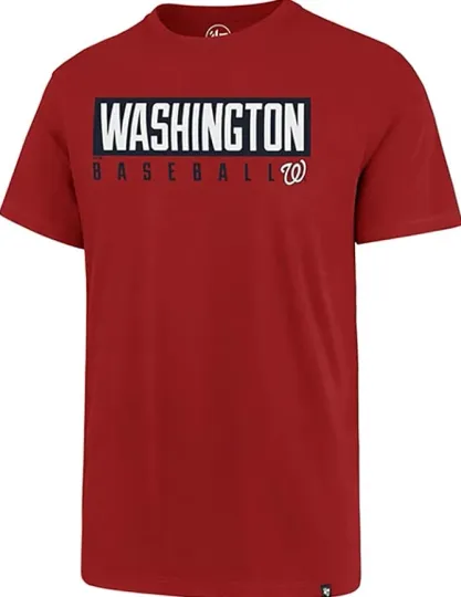 Discover Washington Nationals '47 Brand Red Dub Super Rival Short Sleeve T-Shirt