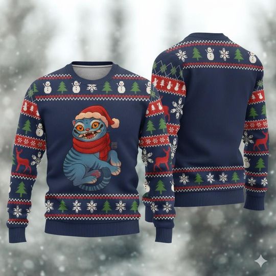 Discover Blue Tiger Ugly Sweater, Funny Holiday Sweater, Blue Tiger Sweater, Kpop Christmas Gift, Saja Boys Shirt, Tiger Christmas Ugly Sweater