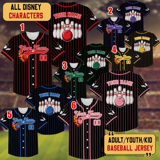 Personalized Bowling Team Baseball Jersey, Bowling Team Matching Outfit