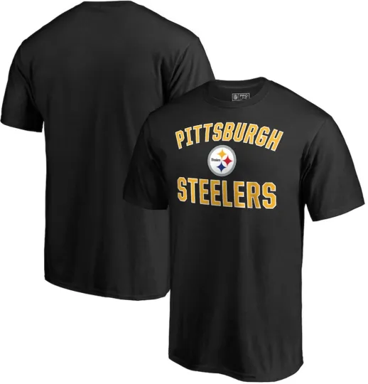 Discover Pittsburgh Steeler Fanatics Black Victory Arch Short Sleeve T-Shirt