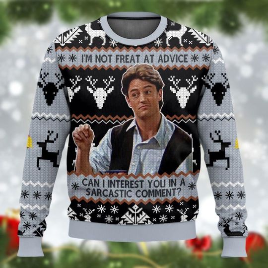 Friends Funny Chandler Bing Im Not Great At Advice Ugly Sweater, Friends Tv Series Sweater, 90s Tv Show Sweater, Xmas Gift