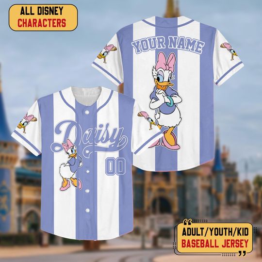 Discover Personalized Disney Daisy Duck Baseball Jersey, WDW Baseball Shirt