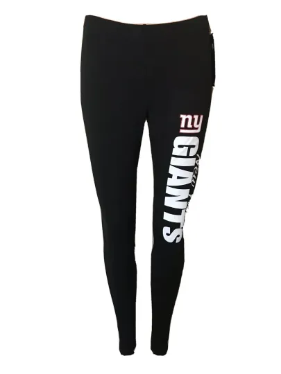 Women's New York Giants Screen Print Black Solid Leggings