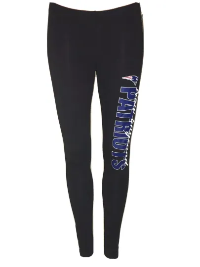 Women's New England Patriots Screen Print Black Solid Leggings
