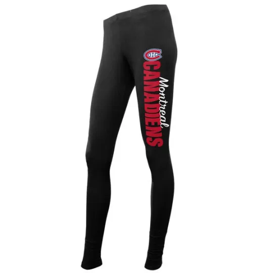 Women's Montreal Canadiens Screen Print Black Solid Leggings