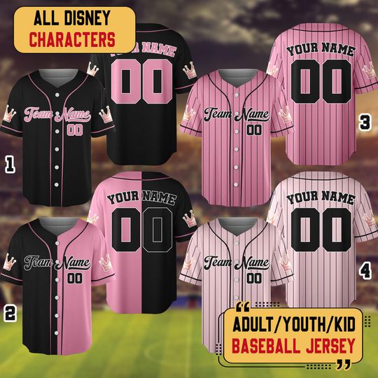 Discover Custom Team Name And Number Pink & Black Collection Baseball Jersey