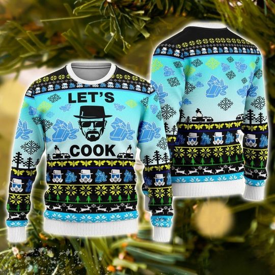 Breaking Bad Walter White Christmas Ugly Sweater, Let's Cook Meme Sweater, Heisenberg Sweater, Tv Series Sweater, Bryan Cranston Gift