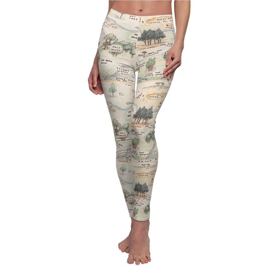 Discover Hundred Acre Wood Map - Women's Full Length Leggings
