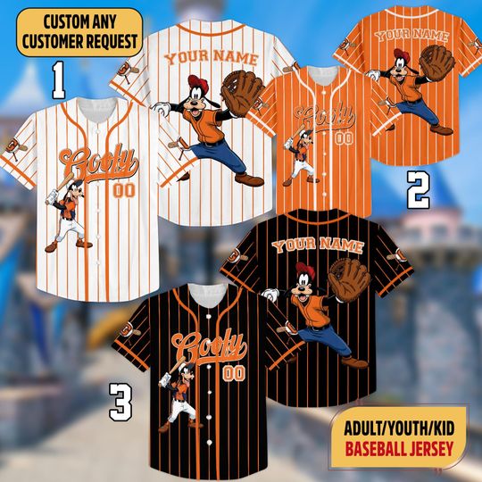 Discover Custom Goofy Baseball Jersey, Mickey And Friends Family Matching Sports, Cute Birthday Gifts For Disney Fans, Disneyland Family Trip 2025