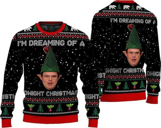 Dw Schrute Christmas Ugly Sweater, I'm Dreaming Of A Dwight Christmas Sweater, The Office Fa-La-La Christmas Shirt, Xmas Gift