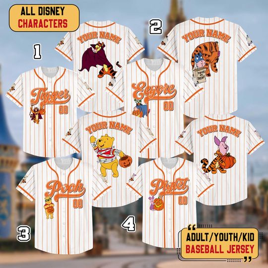 Personalized Disney Winnie The Pooh Baseball Jersey