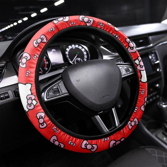 Hello Kitty Cartoon Car Steering Wheel Cover