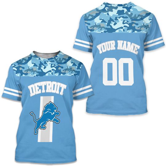Detroits team lions football 3D shirt, camo 2024 team aparel, men's t shirt