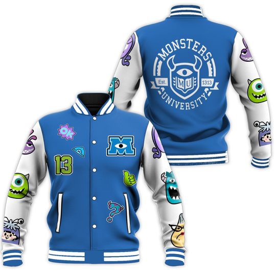 Disney Monster University Varsity Jacket, Monster Inc Adult Kid Varsity Jacket, Disney Jacket, Baseball Team Outfit, Disney Varsity